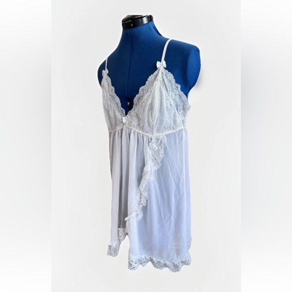 In Bloom Babydoll Sheer Lace Strappy Lingerie Slip Women’s Size L - Picture 3 of 7